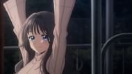Kaoruko Waguri, as seen hanging from a monkey bar (Image via CloverWorks)